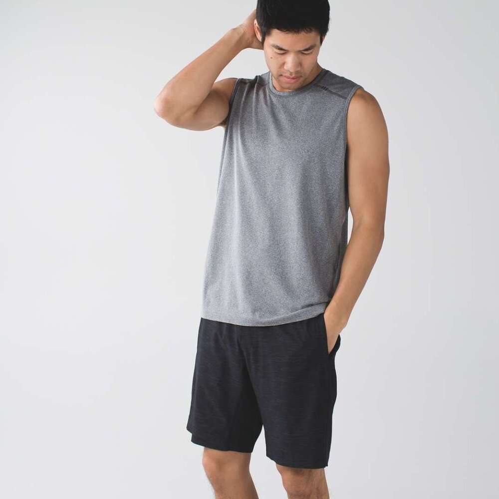 Lululemon T.H.E. Short 9" All Court Texture Deep Coal Black Size XL